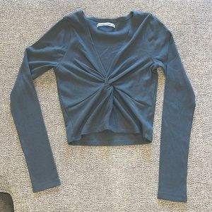 ABERCROMBIE blue twist front long sleeve top SIZE XS